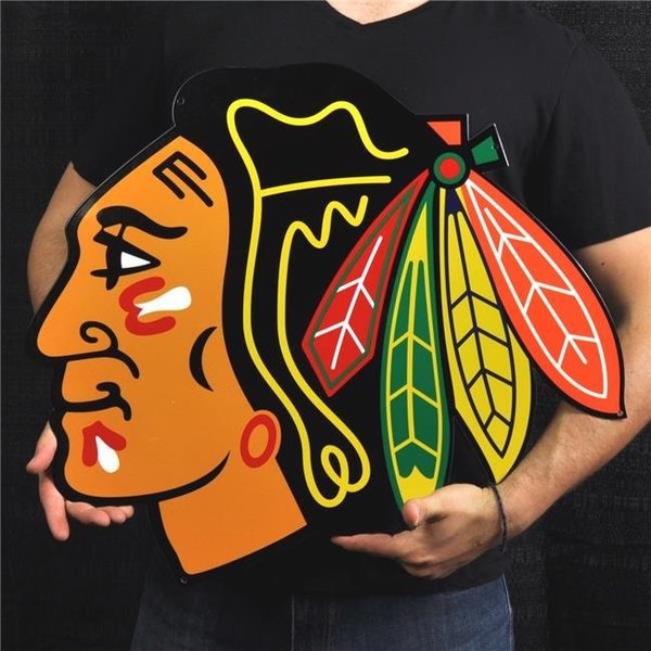 Authentic Street Signs Authentic Street Signs 90255 24 in. Chicago Blackhawks Steel Logo 90255